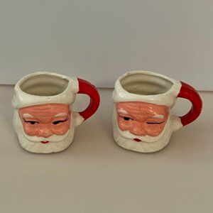 Pair of Miniature Vintage Santa Mugs